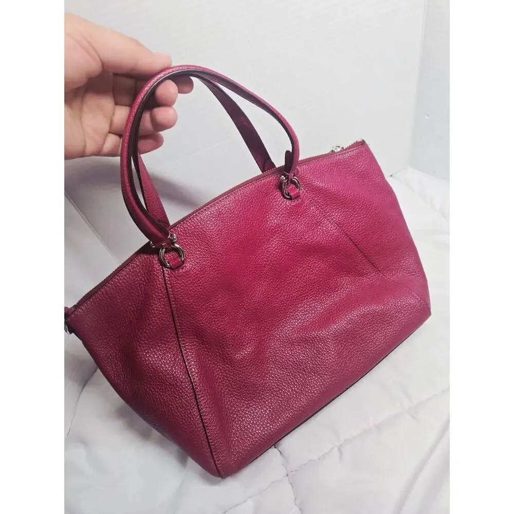 Vtg Coach Bag Prairie Burgundy Pebbled Leather No Strap Satchel Boho - Picture 3 of 10